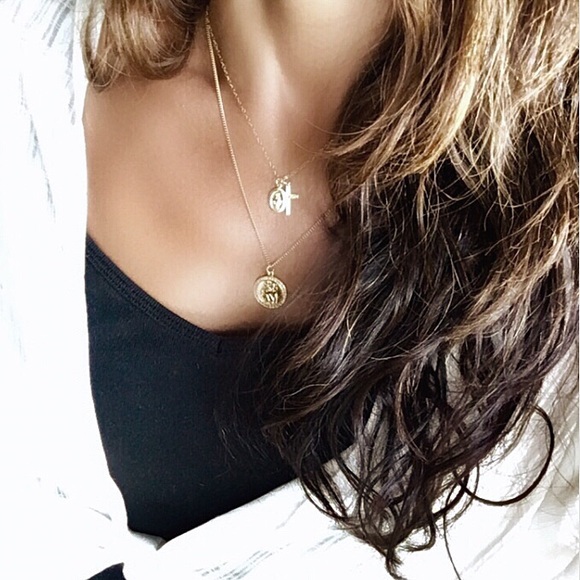 14k GF Miraculous Mary Cross Necklace - Picture 5 of 7